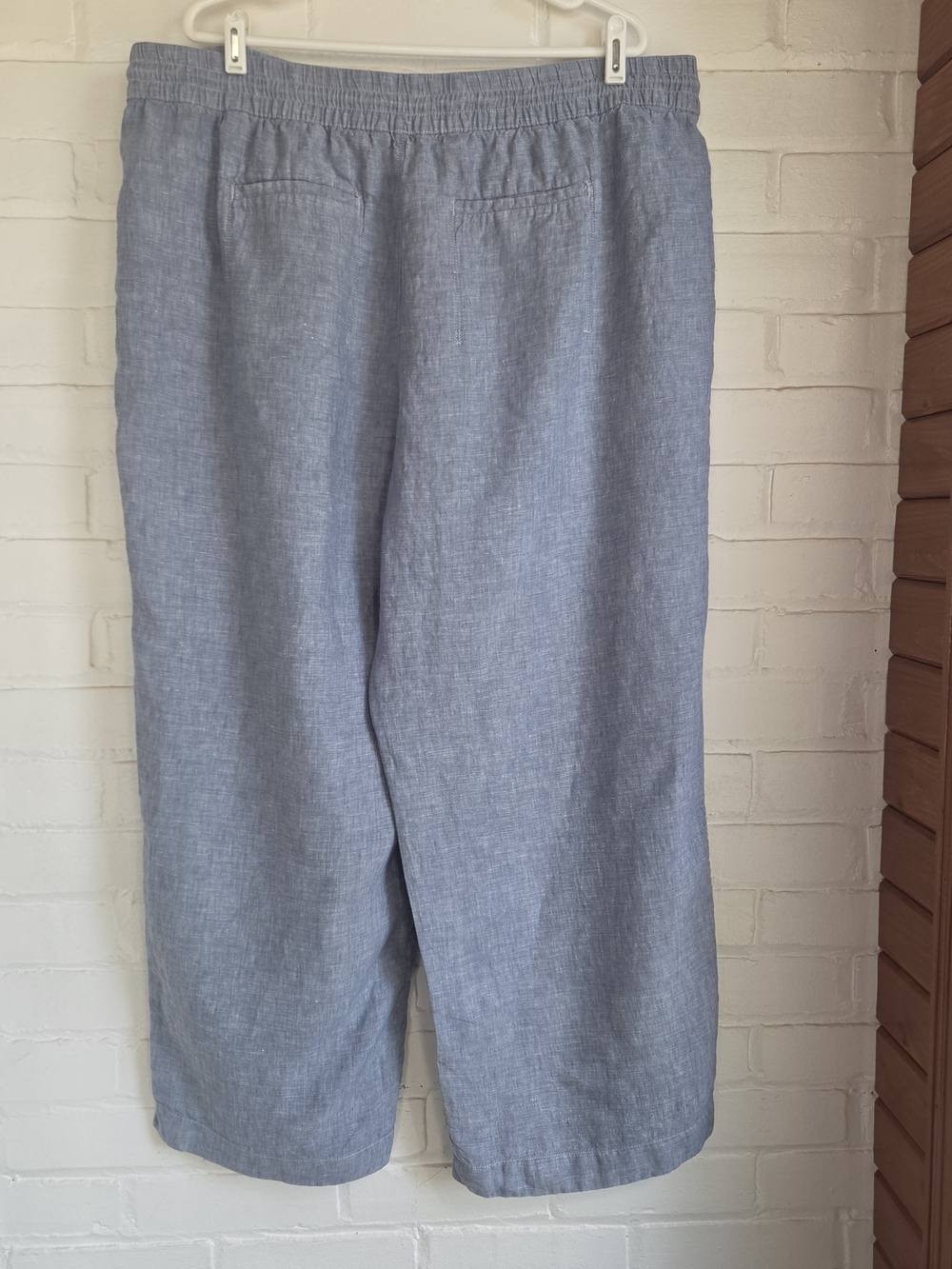 Athleta Cabo Retreat Linen Pants Blue Wide Leg Womens 20 Coastal Resort - Picture 5 of 7